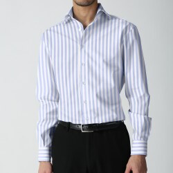 [国産生地] 100番双糸飛子ストライプ-エンジ #3021_写真4