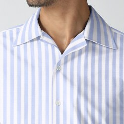 [国産生地] 100番双糸飛子ストライプ-エンジ #3021_写真5