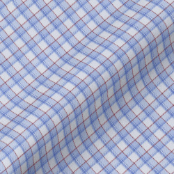 [国産生地] マルチチェック-ブルー×レッド #3624_写真5