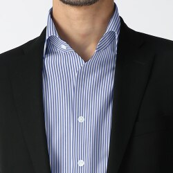 [海島綿] ロンドンストライプ-ブルー #3794_写真2