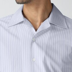 [海島綿] ツイルストライプ-ネイビー #3931_写真5