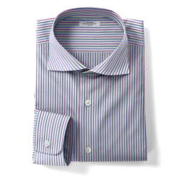 [ソメロス Somelos]マルチストライプ-ブルー×グリーン×ワイン #4387_写真3