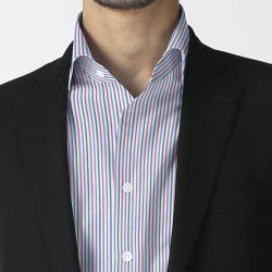 [ソメロス Somelos]マルチストライプ-ブルー×グリーン×ワイン #4387_写真2