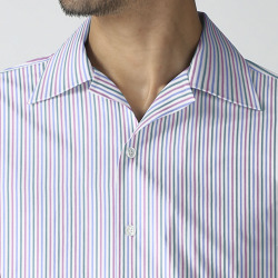 [ソメロス Somelos]マルチストライプ-ブルー×グリーン×ワイン #4387_写真5