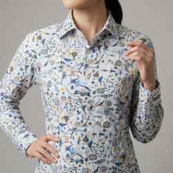 [レジウノ] 飛行体柄プリント-ブルー #5068_写真5