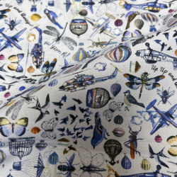 [レジウノ] 飛行体柄プリント-ブルー #5068_写真1