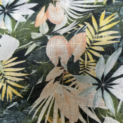 [アルビニ] 麻リネン花柄プリント・グリーン #5069_写真1