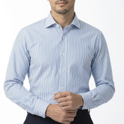 [トーマス ジャーニー]  ツイルサウザンドストライプ-サックス（うすいブルー） #5551_写真4