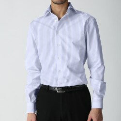 [カンクリーニ canclini] チョークストライプ-サックス #7484_写真4