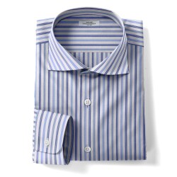 [カンクリーニ canclini] マルチトラックストライプ-サックス×ネイビー #7487_写真3