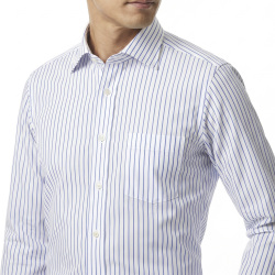 [トーマス シルバー] 120番チョークストライプ-ブルー #774_写真4