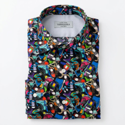 [TEXTA テクスタ] プリント・ベルト&シューズ-ネイビー #7753_写真3