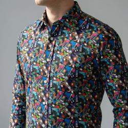 [TEXTA テクスタ] プリント・ベルト&シューズ-ネイビー #7753_写真4