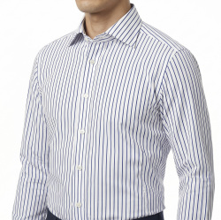 [トーマス シルバー] 120番チョークストライプ-ネイビー #775_写真4