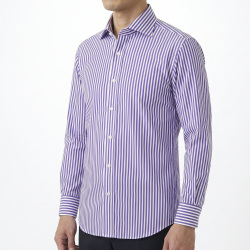 [トーマス シルバー] 120番双糸ロンドンストライプ-パープル #779_写真4