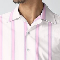 [カンクリーニ canclini] マルチストライプ-ピンク×ネイビー #7868_写真5