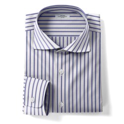 [アルビニ] 太チョークストライプ-ネイビー #7885_写真3