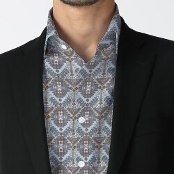 [RATTI] ツイル幾何学プリント-グレー #7889_写真2