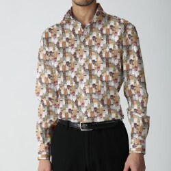 [TEXTA テクスタ] 町並みプリント-ベージュ #7890_写真4