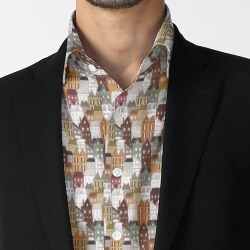 [TEXTA テクスタ] 町並みプリント-ベージュ #7890_写真2