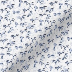 [TEXTA テクスタ] 馬柄プリント-ネイビー #7895_写真1