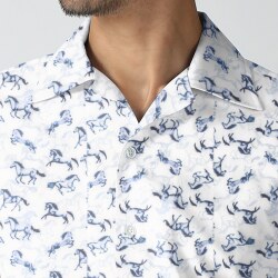 [TEXTA テクスタ] 馬柄プリント-ネイビー #7895_写真5