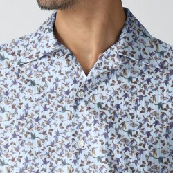 [TEXTA テクスタ] 鳥&蝶蝶プリント-ブルー #7898_写真5