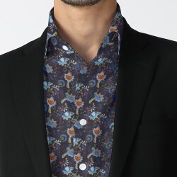 [TEXTA テクスタ] 花柄プリント-ネイビー #7906_写真2