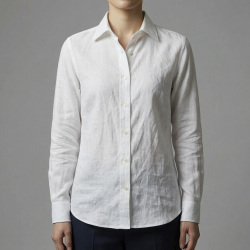 画像5[グランディ＆ルビネッリ] 綿65％麻35％ハケメ-ホワイト #8099