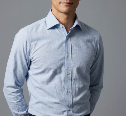 画像4 [グランディ＆ルビネッリ] 綿65％麻35％ハケメ-サックス #8100