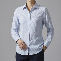 画像5[グランディ＆ルビネッリ] 綿65％麻35％サウザンドストライプ-サックス #8105