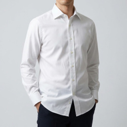 画像4 [カンクリーニ canclini]  綿57％麻43％ピンオックス・ホワイト 品番8119