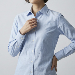 画像5[カンクリーニ canclini]  綿57％麻43％ピンオックス・サックス 品番8120