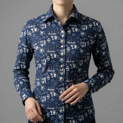 [TEXTA テクスタ] 帆船プリント-ネイビー #8132_写真5