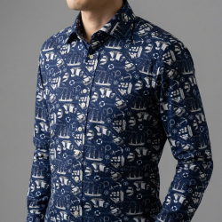 [TEXTA テクスタ] 帆船プリント-ネイビー #8132_写真4