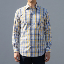 [ゲッツナー] マルチチェック-イエロー×ネイビー系 #8361_写真4