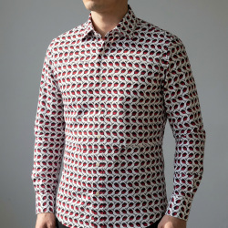 [ゲッツナー] プリント-ホワイト×ブラック #8389_4