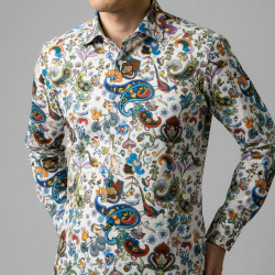 [ゲッツナー] プリント-ホワイト×ブラック #8395_4