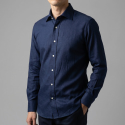 画像4 [バセッティ] 麻リネン-ダークネイビー #8427