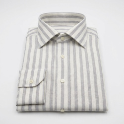 画像3 [バセッティ] 麻リネンストライプ-グレー #8429