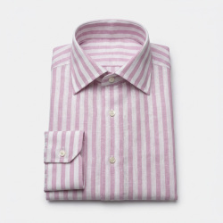 画像3 [バセッティ] 麻リネンストライプ-ピンク #8431