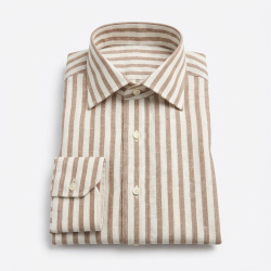 画像3 [バセッティ] 麻リネンストライプ-ブラウン #8432