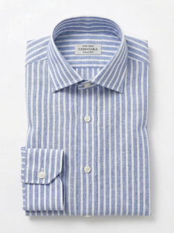 画像3 [アルビニ] 麻リネンストライプ-サックス #8438