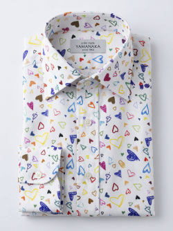 画像3 [TEXTA テクスタ] 麻プリント-ハート柄 #8443