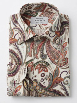 画像3 [TEXTA テクスタ] 麻プリントペーズリー・ベージュ系 #8448