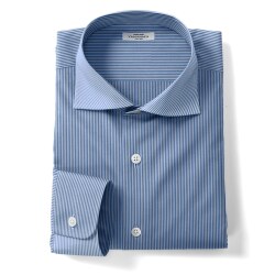 [カルロリーバ] ポプリンテラ・160番双糸サウザンドストライプ-ブルー #calroriva_115616_写真3