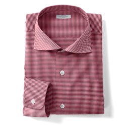 [カルロリーバ] ボイルツイル・160番双糸ギンガムチェック-エンジ #calroriva_133807_写真3