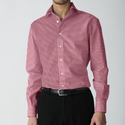 [カルロリーバ] ボイルツイル・160番双糸ギンガムチェック-エンジ #calroriva_133807_写真4