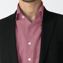 [カルロリーバ] ボイルツイル・160番双糸ギンガムチェック-エンジ #calroriva_133807_写真2