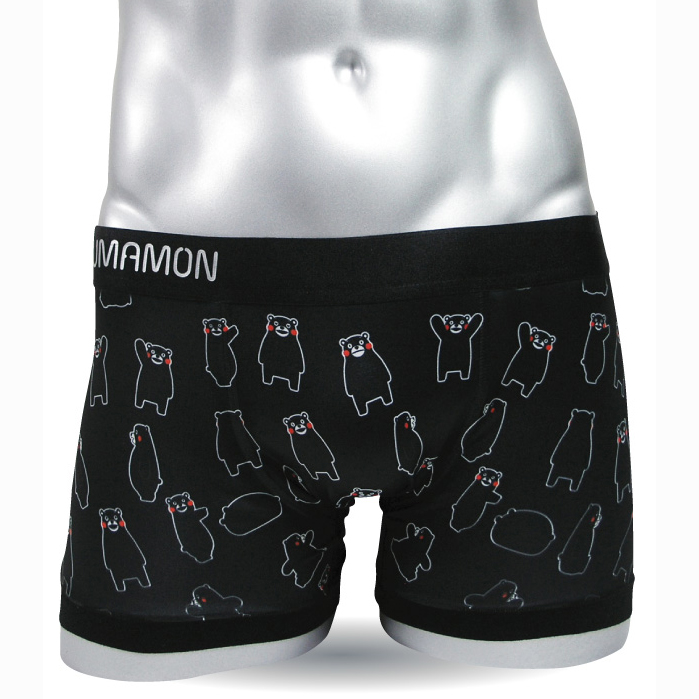 リアル  プリント ブラックラ ンダム くまモン ボクサーパンツ 熊本 ご当地ゆるキャラの可愛いデザインパンツ (syk)